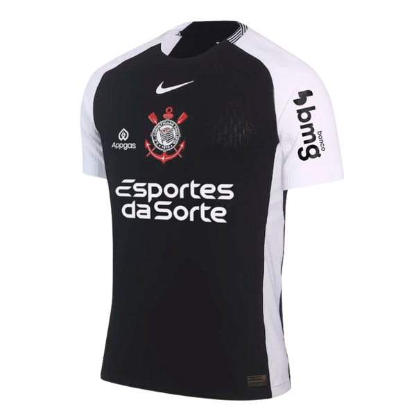 Camisa Corinthians Away 25/26 Jogador - Preta C/ Patrocínio