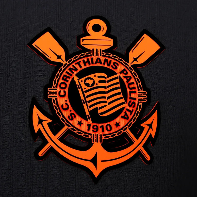 Camisa Corinthians Third 25/26 Jogador - Preta e Laranja